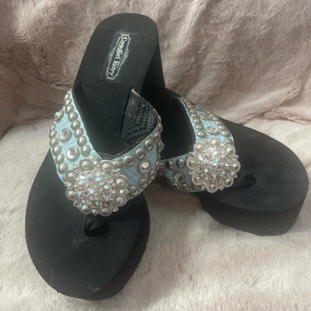 Swarovski custom made bling sandals Size 9